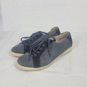 Dansko Canvas Sneakers Women Size 9.5 Blue Lace Up Casual Comfort Travel Walking